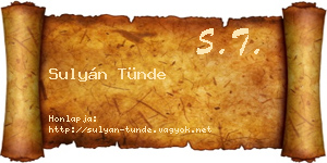 Sulyán Tünde névjegykártya
